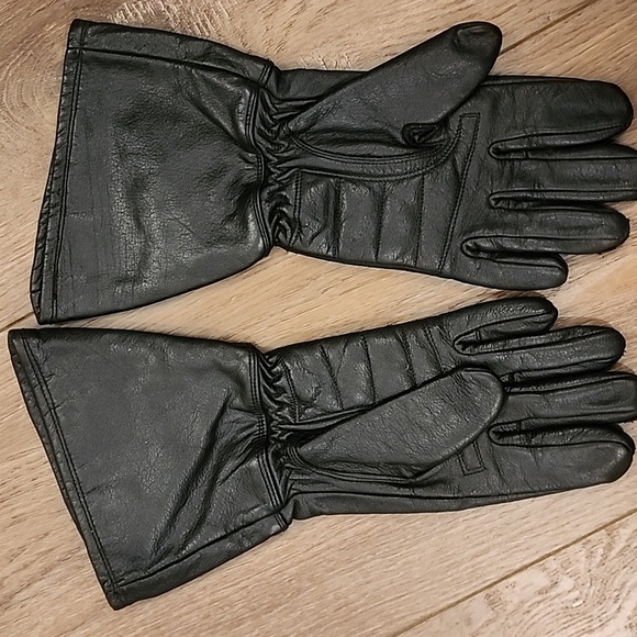 Harley-Davidson Gloves Black Leather Padded Motorcycle Riding Ladies Size Small - Picture 4 of 12